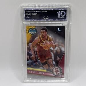 Bronny James 2023 Bowman U Chrome 1st Prospect Lakers RC USC Trojans Graded 10